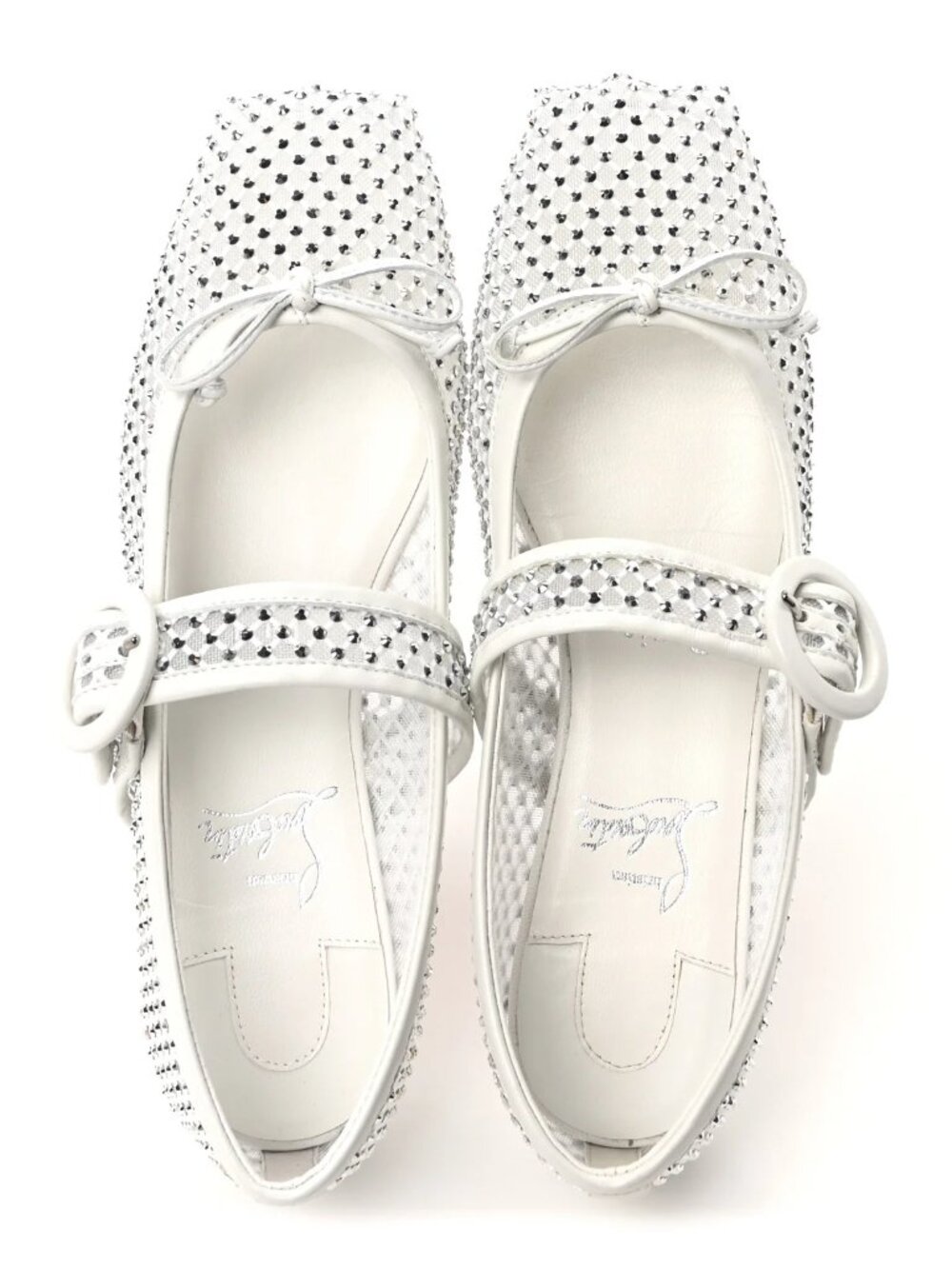 Christian Louboutin Crystal Mamastrapitina Strass Mesh Ballerina Flats